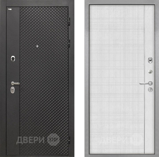 Входная металлическая Дверь Интекрон (INTECRON) Олимпия Black 4К В-07 с молдингом Лофт белый в Балашихе