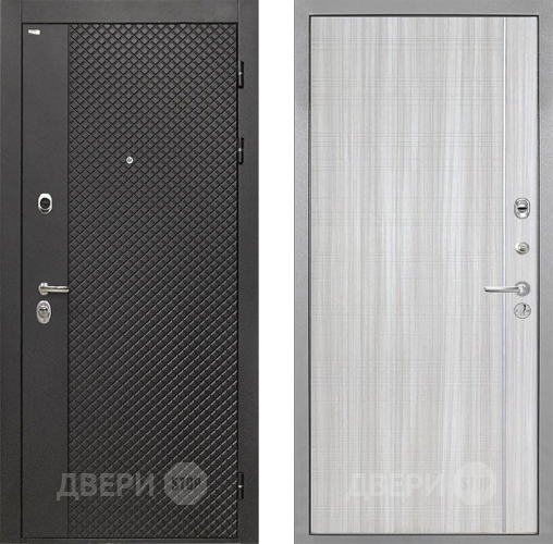 Входная металлическая Дверь Интекрон (INTECRON) Олимпия Black 4К В-07 с молдингом Сандал белый в Балашихе