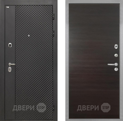Входная металлическая Дверь Интекрон (INTECRON) Олимпия Black 4К Гладкая Эковенге поперечный в Балашихе