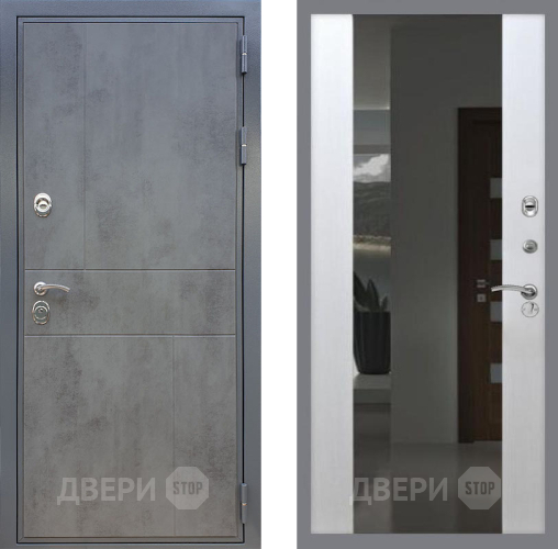 Входная металлическая Дверь Рекс (REX) ФЛ-290 СБ-16 Зеркало Белый ясень в Балашихе