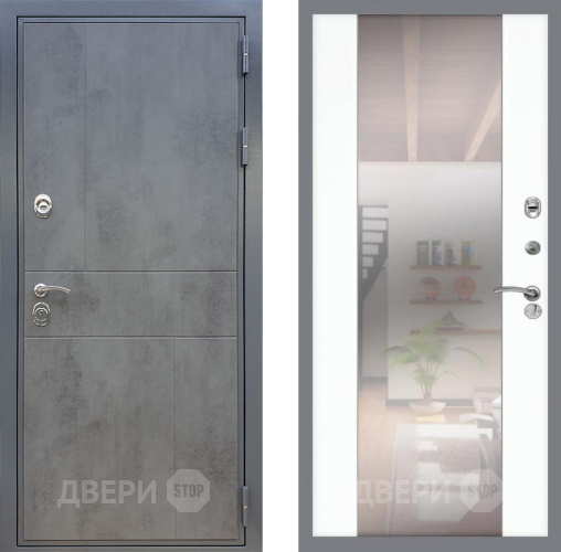 Входная металлическая Дверь Рекс (REX) ФЛ-290 СБ-16 Зеркало Силк Сноу в Балашихе