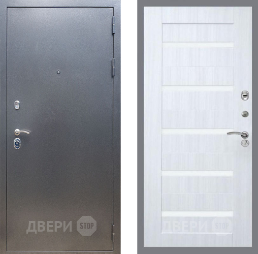 Входная металлическая Дверь Рекс (REX) 11 СБ-14 стекло белое Сандал белый в Балашихе