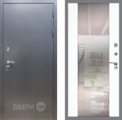 Входная металлическая Дверь Рекс (REX) 11 СБ-16 Зеркало Силк Сноу в Балашихе