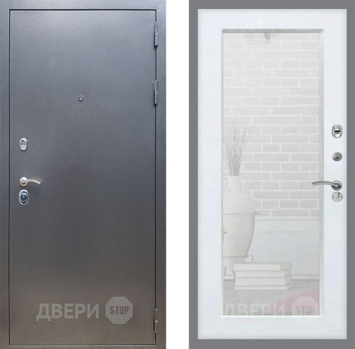 Входная металлическая Дверь Рекс (REX) 11 Зеркало Пастораль Силк Сноу в Балашихе