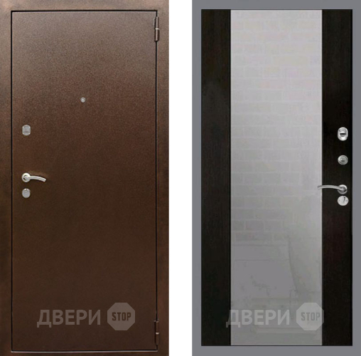 Входная металлическая Дверь Рекс (REX) 1А Медный Антик СБ-16 Зеркало Венге в Балашихе