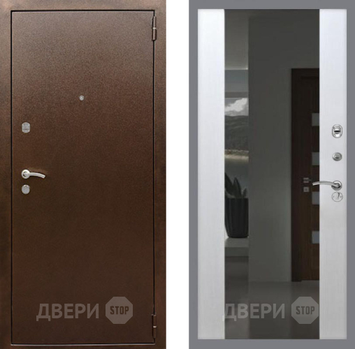 Входная металлическая Дверь Рекс (REX) 1А Медный Антик СБ-16 с Зеркалом Лиственница беж в Балашихе