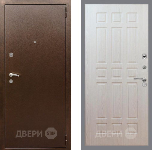 Входная металлическая Дверь Рекс (REX) 1А Медный Антик FL-33 Беленый дуб в Балашихе