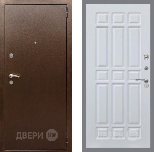Входная металлическая Дверь Рекс (REX) 1А Медный Антик FL-33 Белый ясень в Балашихе