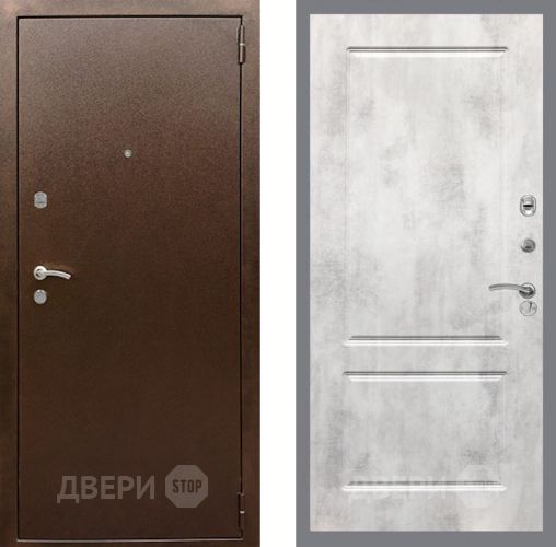 Входная металлическая Дверь Рекс (REX) 1А Медный Антик FL-117 Бетон светлый в Балашихе