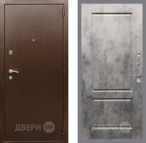 Входная металлическая Дверь Рекс (REX) 1А Медный Антик FL-117 Бетон темный в Балашихе