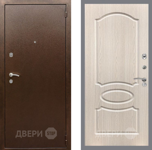 Входная металлическая Дверь Рекс (REX) 1А Медный Антик FL-128 Беленый дуб в Балашихе
