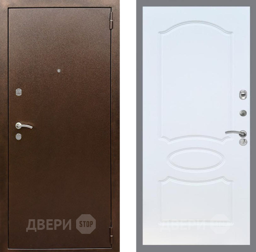 Входная металлическая Дверь Рекс (REX) 1А Медный Антик FL-128 Белый ясень в Балашихе