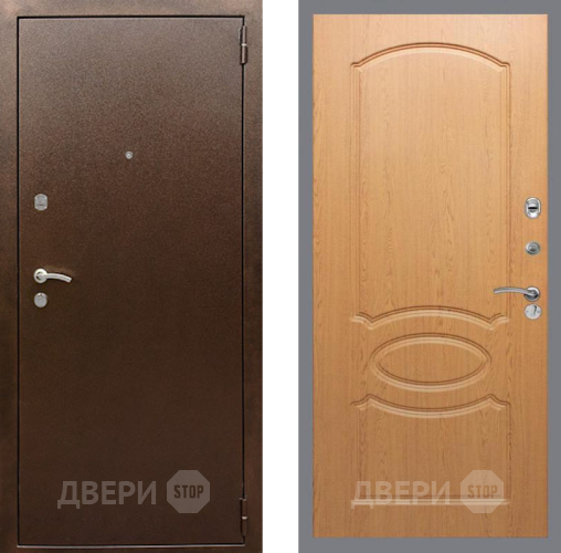 Входная металлическая Дверь Рекс (REX) 1А Медный Антик FL-128 Дуб в Балашихе