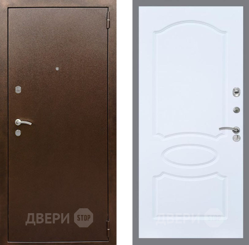 Входная металлическая Дверь Рекс (REX) 1А Медный Антик FL-128 Силк Сноу в Балашихе