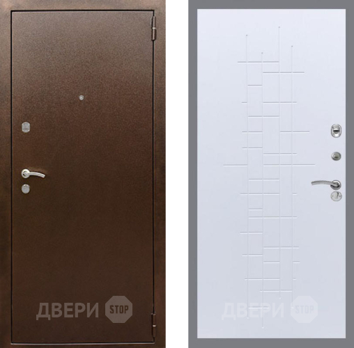 Входная металлическая Дверь Рекс (REX) 1А Медный Антик FL-289 Белый ясень в Балашихе