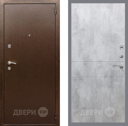 Входная металлическая Дверь Рекс (REX) 1А Медный Антик FL-290 Бетон светлый в Балашихе