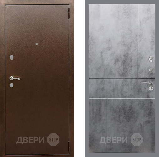 Входная металлическая Дверь Рекс (REX) 1А Медный Антик FL-290 Бетон темный в Балашихе