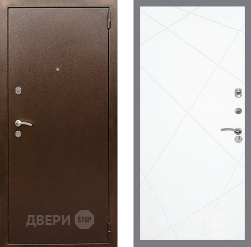 Входная металлическая Дверь Рекс (REX) 1А Медный Антик FL-291 Силк Сноу в Балашихе