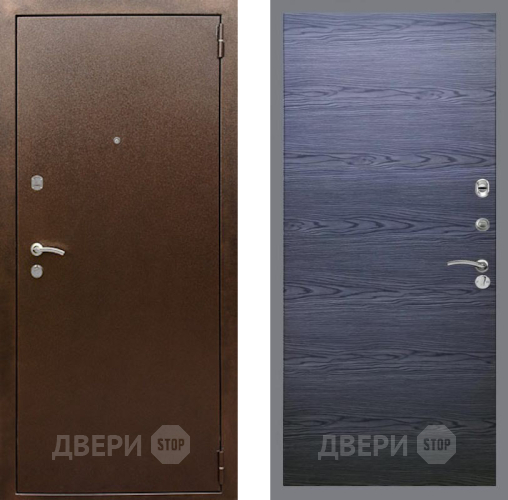 Входная металлическая Дверь Рекс (REX) 1А Медный Антик GL Дуб тангенальный черный в Балашихе