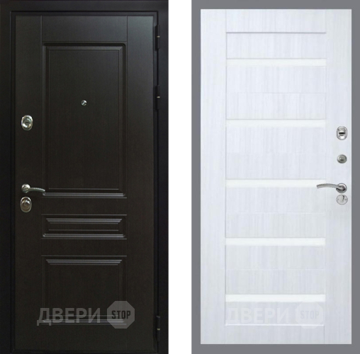 Входная металлическая Дверь Рекс (REX) Премиум-Н СБ-14 стекло белое Сандал белый в Балашихе