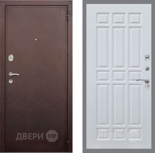 Дверь Рекс (REX) 2 Медный Антик FL-33 Белый ясень в Балашихе