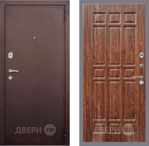 Входная металлическая Дверь Рекс (REX) 2 Медный Антик FL-33 орех тисненый в Балашихе