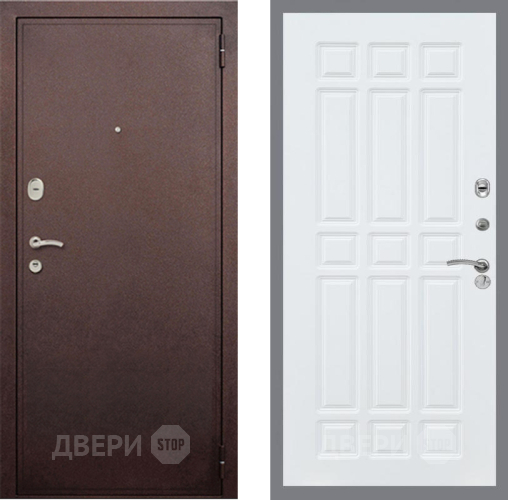 Входная металлическая Дверь Рекс (REX) 2 Медный Антик FL-33 Силк Сноу в Балашихе