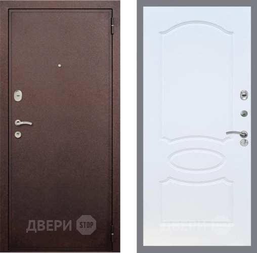 Дверь Рекс (REX) 2 Медный Антик FL-128 Белый ясень в Балашихе
