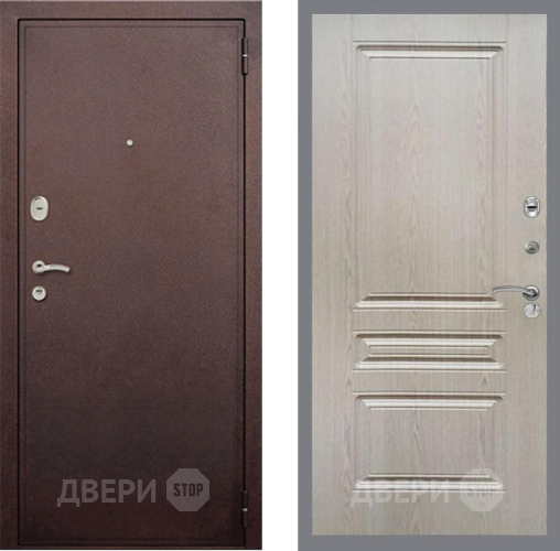 Входная металлическая Дверь Рекс (REX) 2 Медный Антик FL-243 Беленый дуб в Балашихе