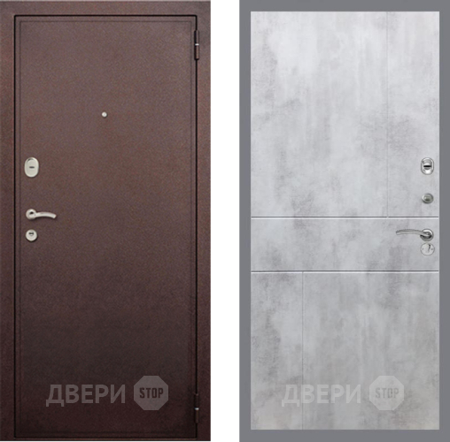 Входная металлическая Дверь Рекс (REX) 2 Медный Антик FL-290 Бетон светлый в Балашихе