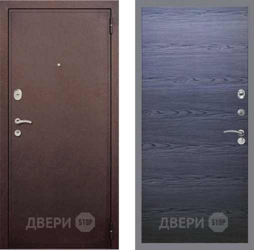Входная металлическая Дверь Рекс (REX) 2 Медный Антик GL Дуб тангенальный черный в Балашихе