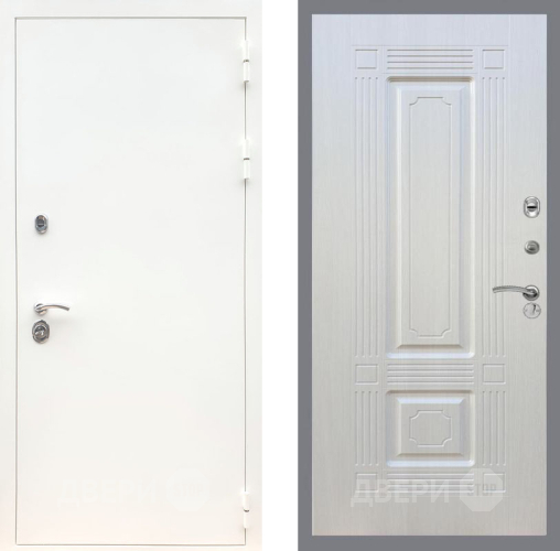 Входная металлическая Дверь Рекс (REX) 5 Белая Шагрень FL-2 Лиственница беж в Балашихе