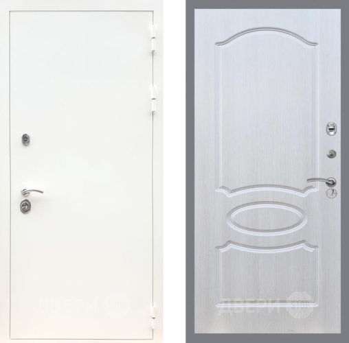 Входная металлическая Дверь Рекс (REX) 5 Белая Шагрень FL-128 Лиственница беж в Балашихе