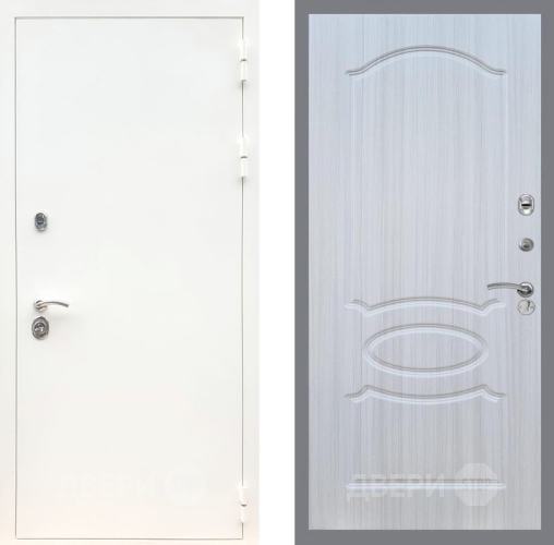 Входная металлическая Дверь Рекс (REX) 5 Белая Шагрень FL-128 Сандал белый в Балашихе