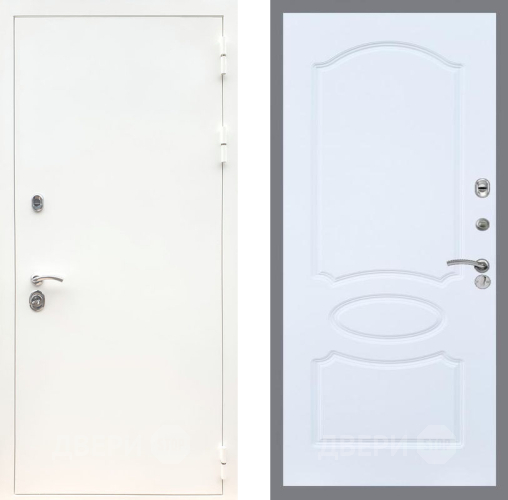 Входная металлическая Дверь Рекс (REX) 5 Белая Шагрень FL-128 Силк Сноу в Балашихе