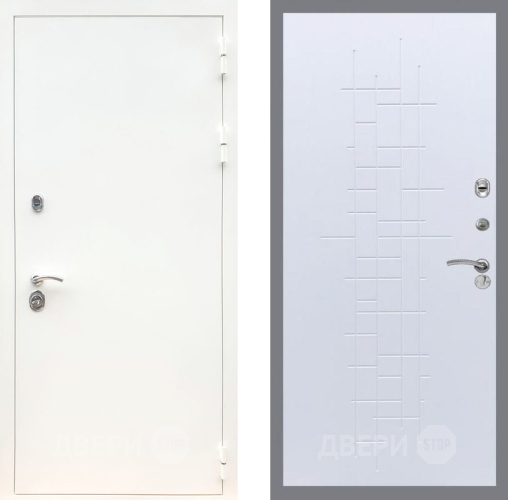 Входная металлическая Дверь Рекс (REX) 5 Белая Шагрень FL-289 Белый ясень в Балашихе