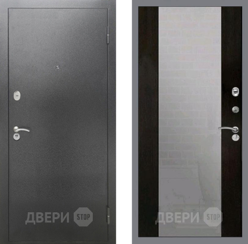 Входная металлическая Дверь Рекс (REX) 2А Серебро Антик СБ-16 Зеркало Венге в Балашихе