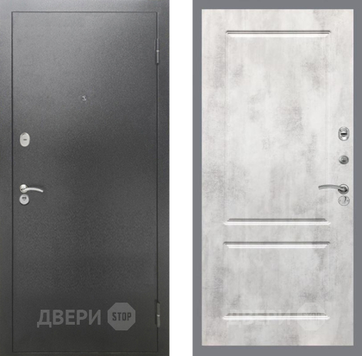 Входная металлическая Дверь Рекс (REX) 2А Серебро Антик FL-117 Бетон светлый в Балашихе