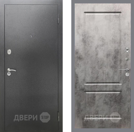 Дверь Рекс (REX) 2А Серебро Антик FL-117 Бетон темный в Балашихе