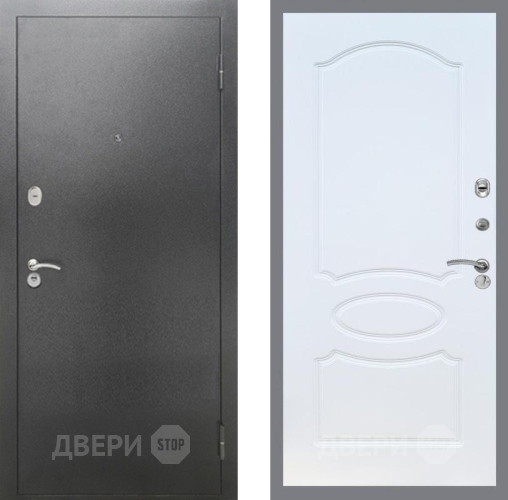 Дверь Рекс (REX) 2А Серебро Антик FL-128 Белый ясень в Балашихе