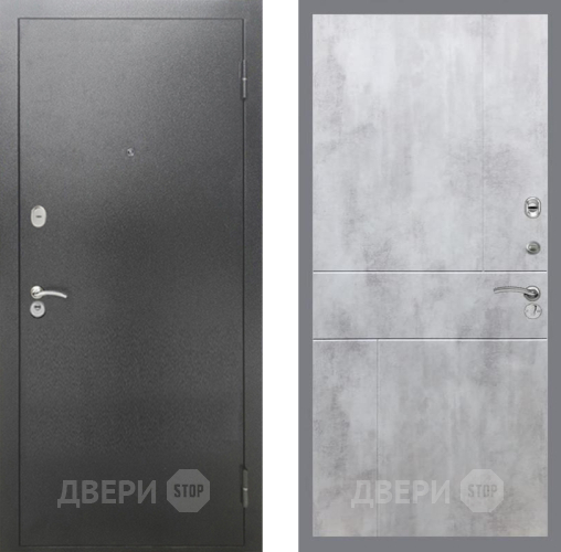 Дверь Рекс (REX) 2А Серебро Антик FL-290 Бетон светлый в Балашихе