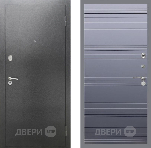 Входная металлическая Дверь Рекс (REX) 2А Серебро Антик Line Силк титан в Балашихе