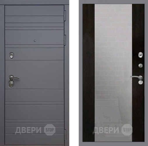 Входная металлическая Дверь Рекс (REX) 14 силк титан СБ-16 Зеркало Венге в Балашихе