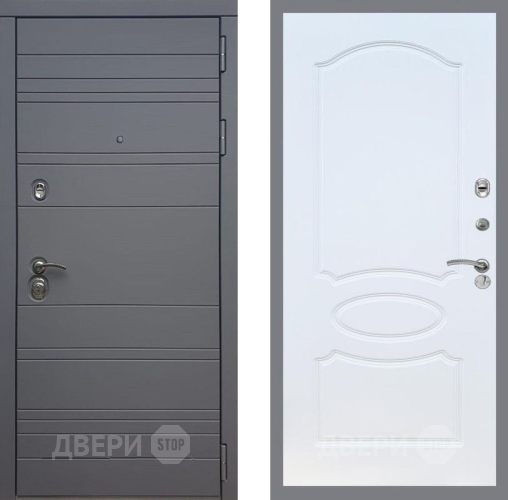 Входная металлическая Дверь Рекс (REX) 14 силк титан FL-128 Белый ясень в Балашихе