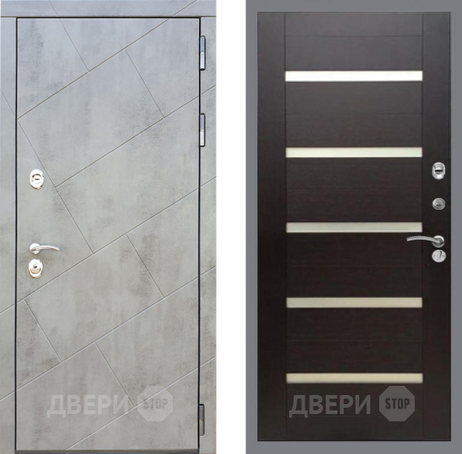 Входная металлическая Дверь Рекс (REX) 22 СБ-14 стекло белое венге поперечный в Балашихе