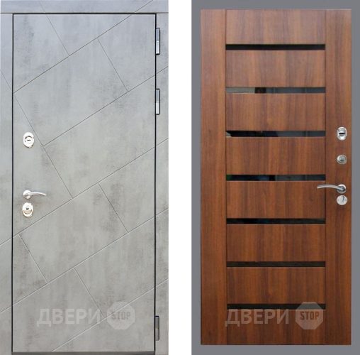 Входная металлическая Дверь Рекс (REX) 22 СБ-14 стекло черное Орех бренди в Балашихе