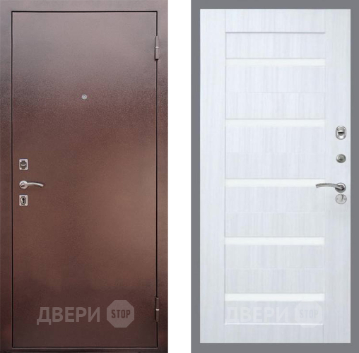 Входная металлическая Дверь Рекс (REX) 1 СБ-14 стекло белое Сандал белый в Балашихе