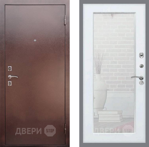 Входная металлическая Дверь Рекс (REX) 1 Зеркало Пастораль Силк Сноу в Балашихе
