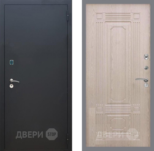 Входная металлическая Дверь Рекс (REX) 1A Черный Муар FL-2 Беленый дуб в Балашихе
