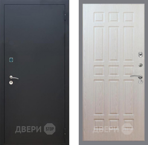 Входная металлическая Дверь Рекс (REX) 1A Черный Муар FL-33 Беленый дуб в Балашихе